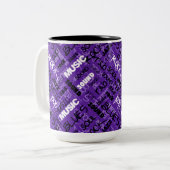 パープルロックポップ・アートのR&Bミュージック ツートーンマグカップ (正面左)