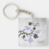 パープルロブバードパーソナライズされたキーチェーン キーホルダー (正面)