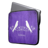 パープルロベバードフローラつる植物ラップトップスリーブ ラップトップスリーブ (正面左)