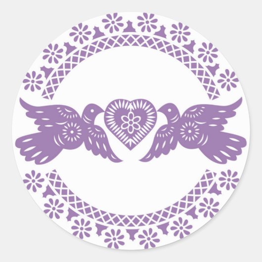 パープルロベバード封筒用シール ラウンドシール (正面)
