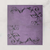 パープルロベバード披露宴座席表 プレイスカード (外部開封)