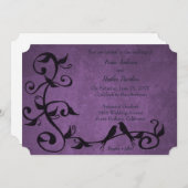 パープルロベバード結婚式招待状 招待状 (正面/裏面)