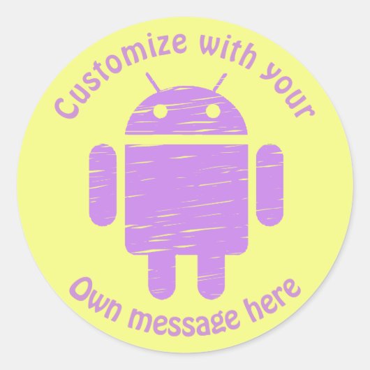 パープルロボットカスタム子供の誕生日 ラウンドシール (正面)