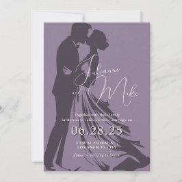 パープルロマンチック結婚式招待状 招待状