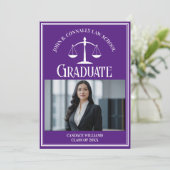 パープルロースクール写真カスタム卒業 案内状 (スタンド正面)