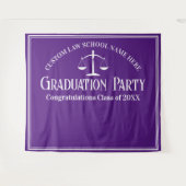 パープルロースクール卒業パーティー写真ブース タペストリー (正面(横))