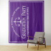 パープルロースクール卒業パーティー写真ブース タペストリー (インサイチュ)