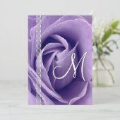 パープルローズとレースのウェディングテンプレート G900 招待状 (スタンド正面)