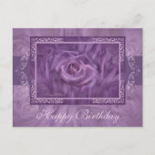 パープルローズとレースのポストカード ポストカード (正面)