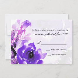 パープルローズの結婚式出欠確認カード 出欠カード