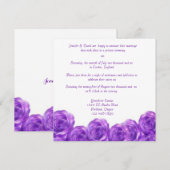 パープルローズの結婚式後披露宴招待状 招待状 (正面/裏面)