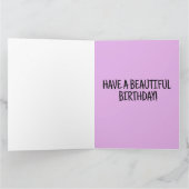 パープルローズアート バースデー グリーティングカード (内部)