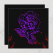 パープルローズゴシックバースデー招待状 招待状 (正面/裏面)