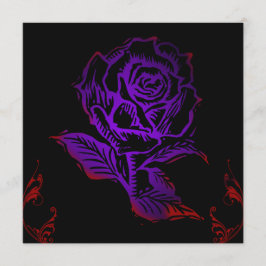 パープルローズゴシック誕生日招待状 招待状