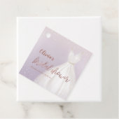 パープルローズゴールドエレガントドレス ブライダルシャワー フェイバータグ (インサイチュ)