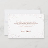 パープルローズゴールドグリッタードレスのキンバレ（15歳の誕生日パーティー) サンキューカード (裏面)