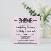 パープルローズハンドファスティング ウィッカ 結婚式 月の招待状 招待状 (スタンド正面)