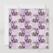 パープルローズハンドファスティング ウィッカ 結婚式 月の招待状 招待状 (裏面)