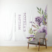 パープルローズフラワーズ洗礼タペストリー タペストリー (インサイチュ(横))