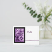パープルローズブーケ座席表 – ウェディングレセプション プレイスカード (スタンド正面)