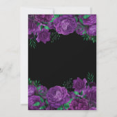 パープルローズボーダー フラワーデザイン 21歳の誕生日 招待状 (裏面)
