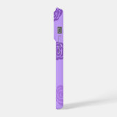 パープルローズ柄フォンケース iPhoneケース (左側面)