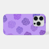 パープルローズ柄フォンケース iPhoneケース (裏面横)