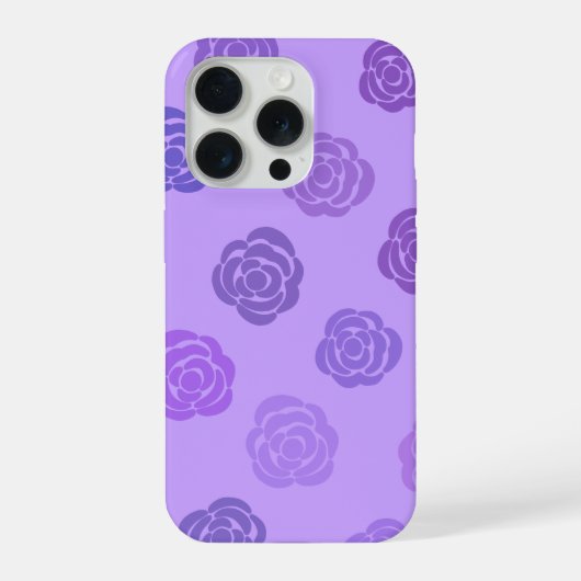 パープルローズ柄フォンケース iPhoneケース (裏面)