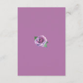 パープルローズ結婚ブーケの情報カード エンクロージャーカード (裏面)