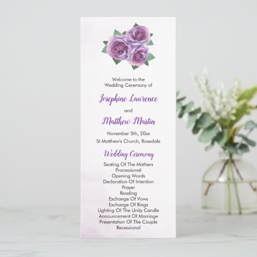 パープルローズ結婚ブーケ式 プログラム (スタンド正面)