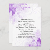 パープルローズ花束稽古ディナー招待状vr4 招待状 (正面/裏面)