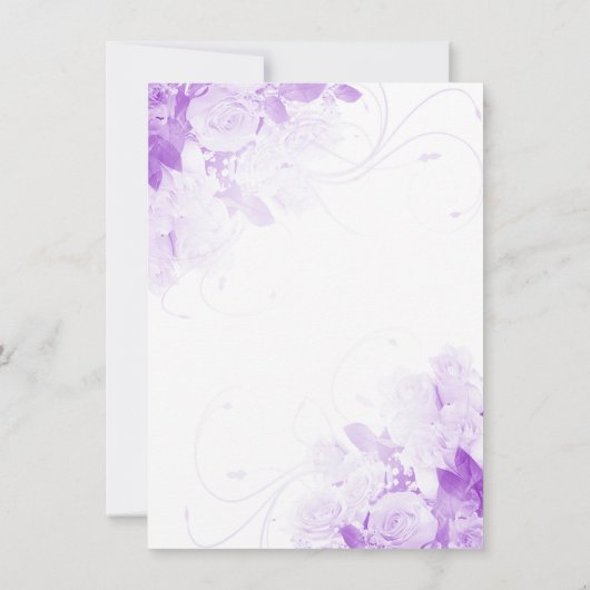 パープルローズ花束稽古ディナー招待状vr4 招待状 (裏面)