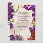 パープルローズ ウェスタンブーツ チャロ キンチェアニエラ 招待状 (正面/裏面)