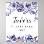 パープルローズ エレガントフラワーのウィンターウェディングギフト ポスター (正面)