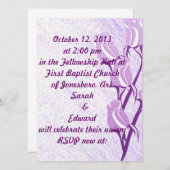 パープルローズ カスタマイズ RSVP イベントカード 招待状 (正面/裏面)