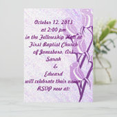 パープルローズ カスタマイズ RSVP イベントカード 招待状 (スタンド正面)