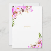 パープルローズ フローラルサプライズ 60歳の誕生日パーティー 招待状 (裏面)