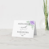 パープルローズ フローラル ユーカリ ボヘミアンベディング サンキューカード (裏面)