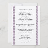 パープルローズ＆レースのウェディングアナウンス 招待状 (裏面)