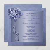 パープルローズ 25周年 結婚記念日パーティー 招待状 (正面/裏面)