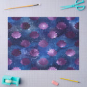 パープルロータスオンブルー銀河系デコパージュ 薄葉紙 (クラフト)