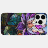 パープルロータスフェイクステンドグラスデザイン Case-Mate iPhoneケース (裏面 (横))