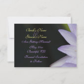 パープルロータスフラワーウェディング セーブザデート 招待状 (裏面)