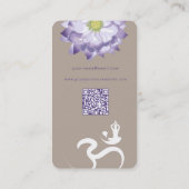 パープルロータスフラワースピリチュアルヨガオムロゴシンボル 名刺 (裏面)