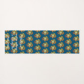 パープルロータスフラワーズ引用文ヨガマット ヨガマット (裏面(横))