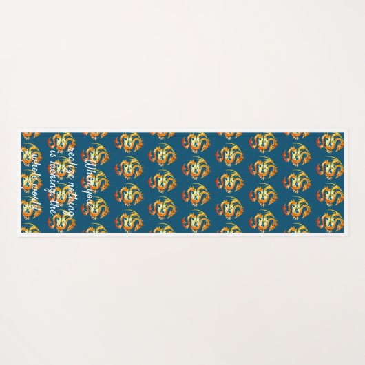 パープルロータスフラワーズ引用文ヨガマット ヨガマット (裏面(横))