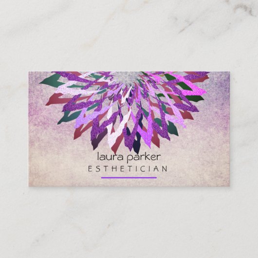 パープルロータスフラワーボーティシアンヨガインストラクター 名刺 (正面)