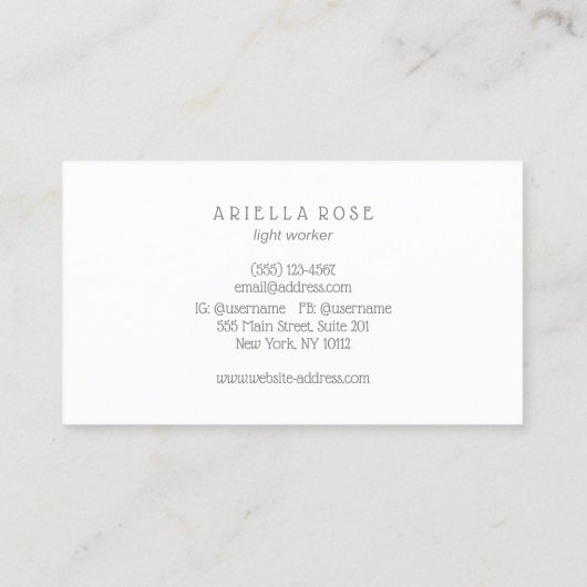 パープルロータスフラワーマンダラエネルギーヒーラー 名刺 (裏面)