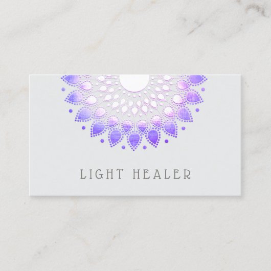 パープルロータスフラワーマンダラエネルギーヒーラー 名刺 (正面)