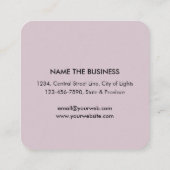 パープルロータスフラワーヨガインストラクター禅美術 スクエア名刺 (裏面)